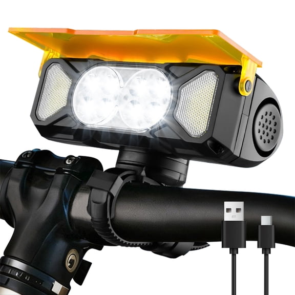 Super Bright Bike Lights, 2 Color Modes Rechargeable Bike Headlight with Horn, Waterproof Bike Lights for Night Riding/Cycling Safety