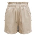 thumbnail image 5 of Casual Shorts for Women Summer Elastic High Waist Straight Leg Relaxed Fit Lightweight Beach Shorts with Pockets, 5 of 6