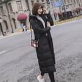 thumbnail image 4 of Chaqueta de algodón para mujer en invierno, estilo medio a largo, chaqueta de algodón por encima de la rodilla, chaqueta de algodón con capucha y gruesa, 4 of 5