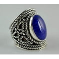 thumbnail image 5 of Lapis Lazuli Oval 925 Sterling Silver Handmade Women Statement Ring Size 5.5, 5 of 5