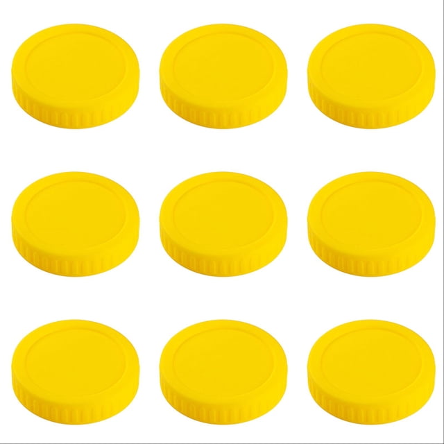 Wide Mouth Jar Lids 86mm - 12PCS Plastic Canning Lids with Silicone Rings - Leakproof Food Grade Storage Caps for More Jars - Dishwasher Safe Colorful Jar Lids