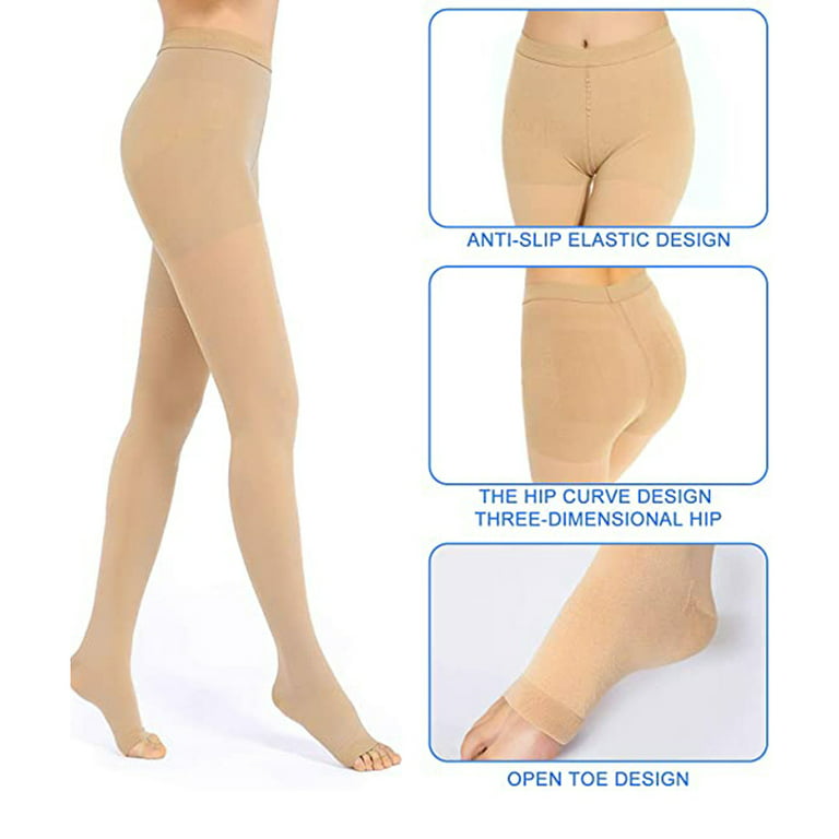 S-XXL Medical Compression Pantyhose Tights Support Stockings Nurse Travel  Flight Edema