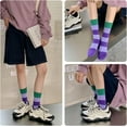 thumbnail image 5 of CoCozhu 3/6 Pairs Retro Style Striped Socks, Combed Cotton Moisture-wicking Athletic Crew socks for Women, 5 of 6