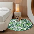 thumbnail image 3 of Tropical Large Round Rug 8 FT, Non Slip Living Room Area Carpet, Green Palm Leaf Summer Plant Washable Soft Circle Rug Non-Shedding Floor Carpet for Bedroom Office Dining Room, 3 of 9