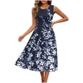thumbnail image 6 of Rciityk Summer Dresses for Women Casual Round Neck Sleeveless Midi Dress Fashion Floral Printed Boho Tank Dresses Beach Vacation Sundress, 6 of 6