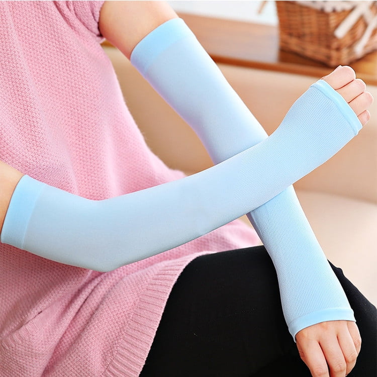 Sport Arm Sleeves UV Sun Protect Anti-slip Basketball Armband with Hands Covers 