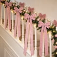 thumbnail image 6 of GWAAMB, 5.1x10.2in Velvet Christmas Bows Ornaments Set of 16, 9 Colors Xmas Velvet Ribbon Bows, for Christmas Tree Wreath Garland Gift Wrap Decor (Pink), 6 of 6
