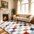 thumbnail image 4 of UNTIMATY 5'x8' Large Shag Area Rugs for Living Room Bedroom Dining Room Plush Pile Soft Checkered Fluffy Geometric Modern Indoor Carpets Rugs,Multicolor, 4 of 13