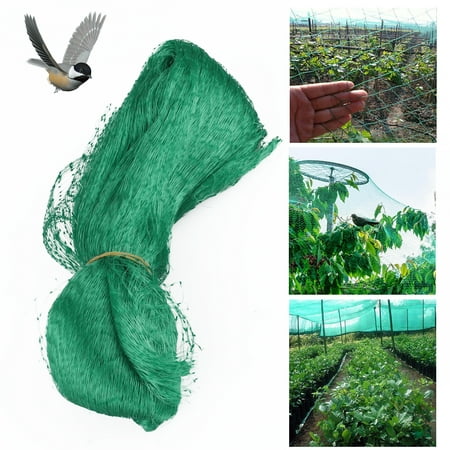 6.6 x 20Ft Green Garden Bird Net, TSV Garden Plant Netting, Garden Plant Fruits Fencing Mesh, Keep pest birds away, Best for Seedling, Vegetables, Flowers, Fruit, Bushes, Reusable