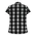 thumbnail image 6 of Paiwinds Women's V-Neck Short Sleeve Button Down Shirt Casual Loose Fit Blouse Soft Polyester Cotton Blend Solid Color Top, 6 of 8