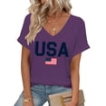 thumbnail image 7 of Ankishi Patriotic Shirts for Women American Flag V Neck Fashion Casual T Shirts Summer Patriotic Tops for Travel, 7 of 7