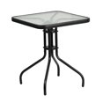 thumbnail image 3 of Bowery Hill 3 Piece Rattan/Glass Square Patio Bistro Set in Black, 3 of 4