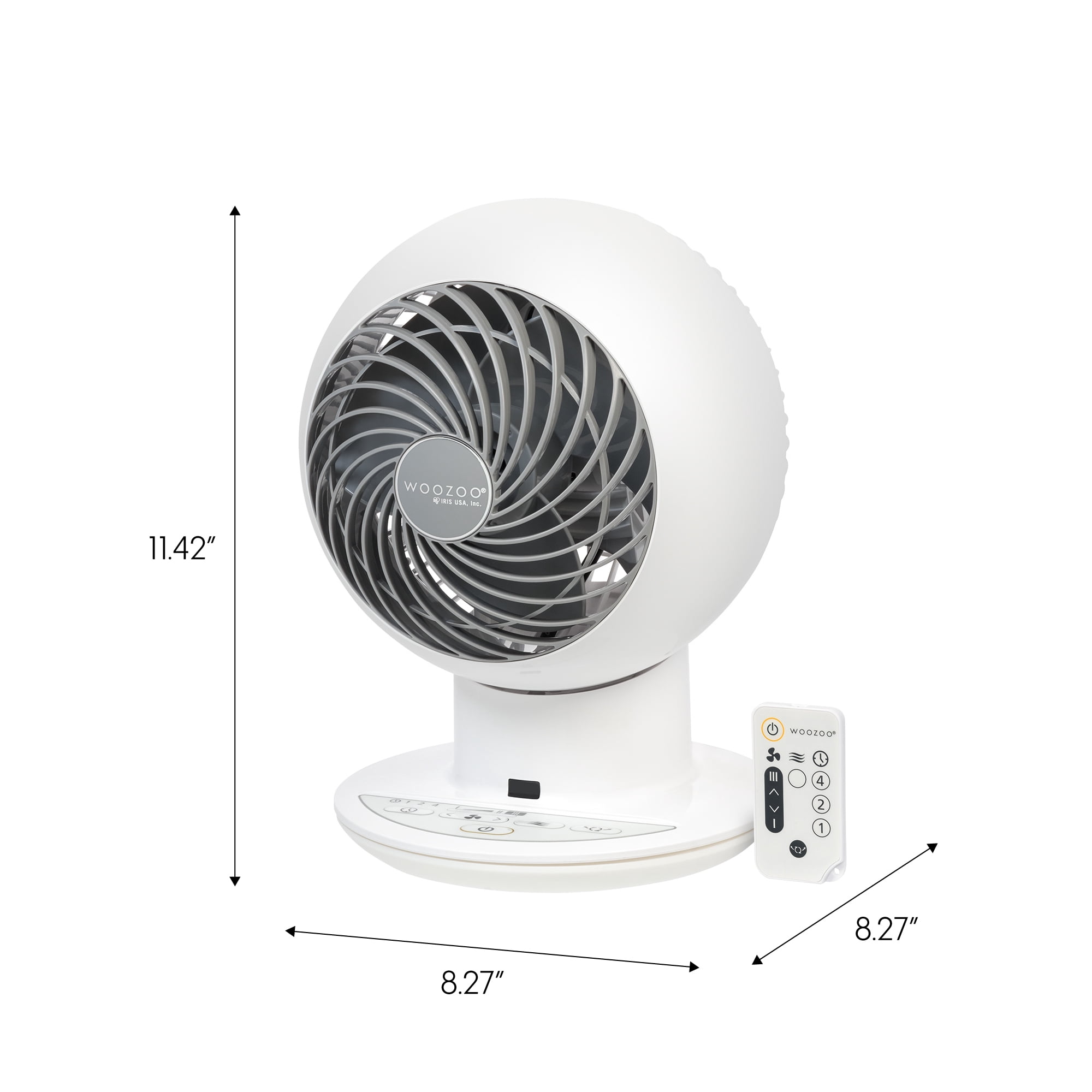 IRIS WOOZOO Fan with Remote, Oscillating Fan, Desk Fan, Table Air Circulator, Globe Fan, Fan for Bedroom, 5 Speeds