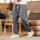 thumbnail image 4 of Pantalones largos para hombre, moda de verano, lisos, informales, con cintura elástica y bolsillos, 4 of 8
