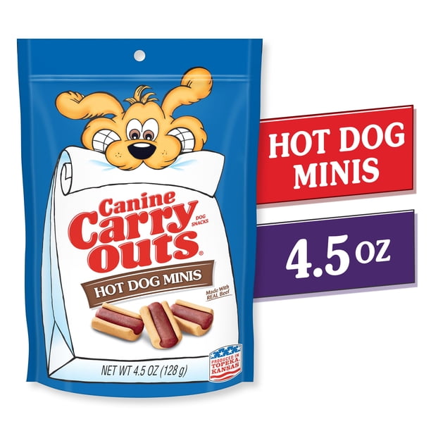 Canine Carry Outs Hot Dog Minis Dog Treats, 4.5oz Bag
