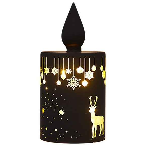 Boovnll Christmas Lights, Christmas Decoration Vase Table Lamp Etched Glass Tube Santa Sleigh Scene Red Column Led Light Battery Operated, Christmas Tree Lights, Christmas Lights Outdoor
