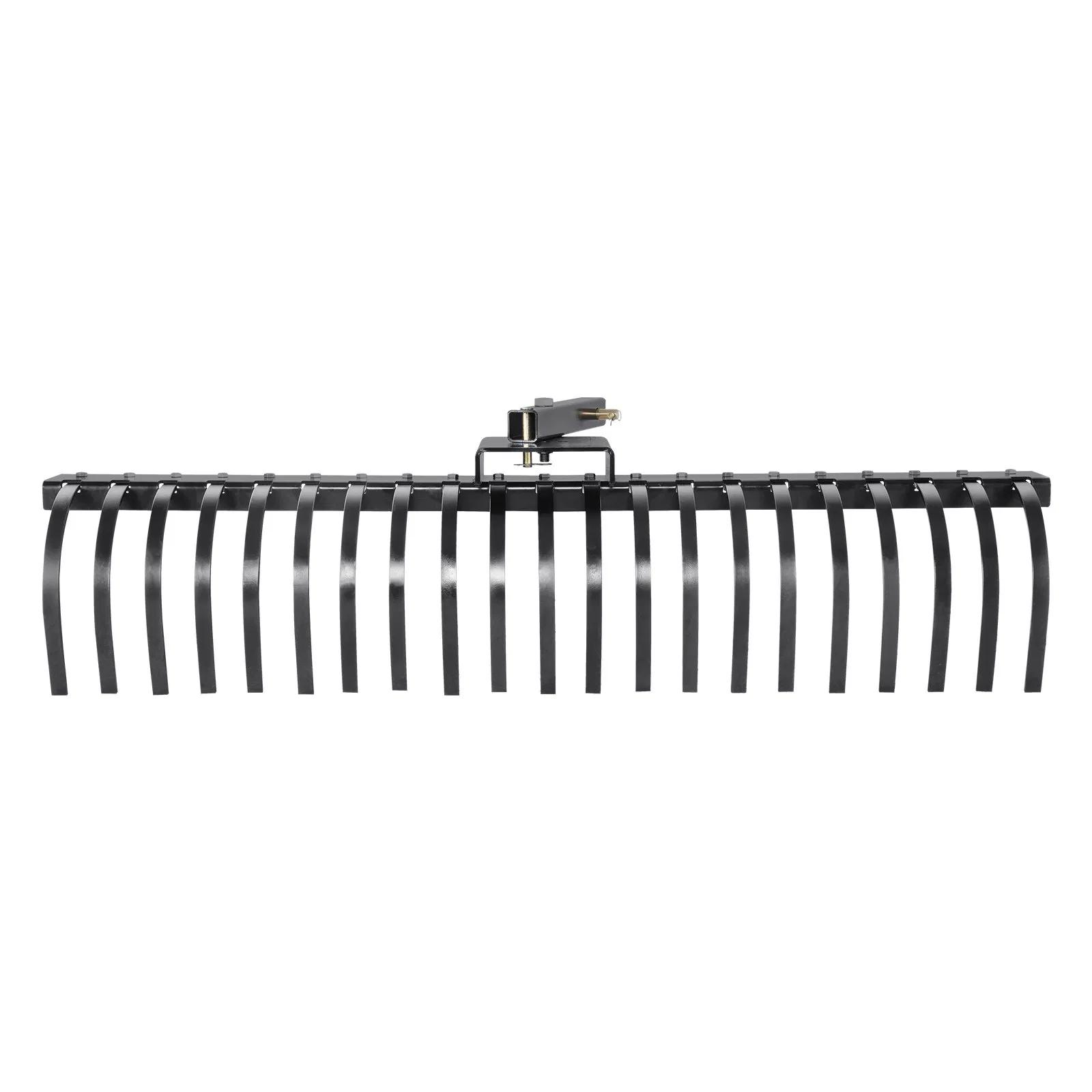 Tow Behind Landscape Rake, 60inch Tow Dethatcher with Steel Coil Tines, Lawn Dethatcher Rake for Leaves, Pine Needles and Grass