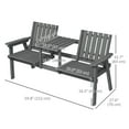 thumbnail image 3 of Outsunny Banc d'Extérieur en Bois avec Table Centrale et Trou pour Parasol, Gris, 3 of 10