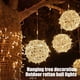 thumbnail image 2 of Luces solares colgantes para árboles, bolas de luces al aire libre impermeables, decoración de jardín, decoración navideña, día de Navidad, embellecimiento del jardín (luz cálida), 2 of 6