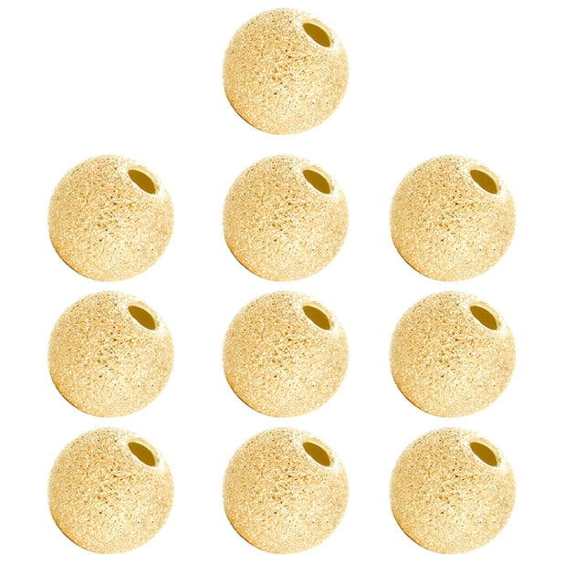 10 piezas de cuentas de bola redondas, cuentas espaciadoras plateadas plateadas, suministros de joyería hechos a mano, accesorios para hacer Ropa, zapatos y accesorios Miscelánea Color dorado 3MM Sonducket AP010775-07B