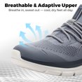 thumbnail image 3 of Fittington Men's Slip on Walking Shoes - Breathable Wide Toe Box Sneakers with Arch Support & 5cm Cushioned Sole, All Day Long Comfort, 3 of 11