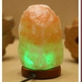 thumbnail image 2 of Touch Dimmer Control Himalayan Salt Lamp, Elegant Wooden Base Crystal Salt Lamp With Negative Ions Release, Natural Landscape Light For Bedside Night Lamp, 2 of 5