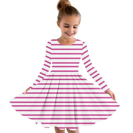 

Cute Halloween Costumes Long Sleeve Round-Neck Dress Girls Long Sleeve Stretchy Dress A Line Twirly Skater School Recital Dress Pinks 11 years