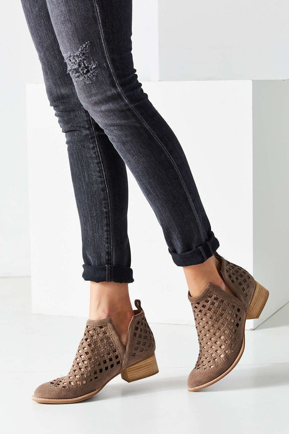 western cutout booties