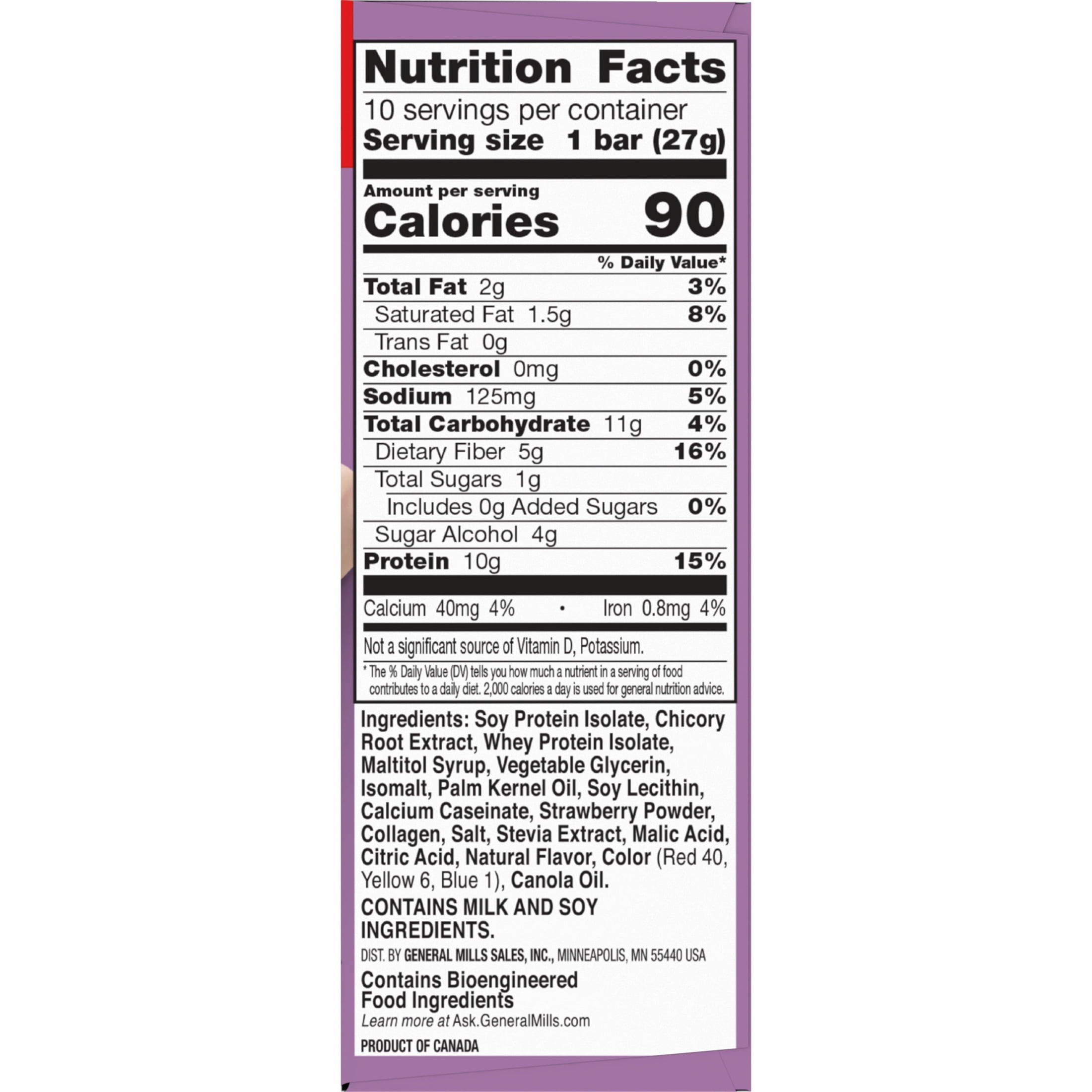 (2 pack) Protein One 90 Calorie Protein Bars, Strawberries and Cream, Value Pack, 10 Ct, 9.6 oz