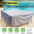 thumbnail image 3 of Funda para muebles de jardín, funda para muebles de jardín de tela Oxford impermeable 210D, protección anti-UV, impermeable, resistente al viento, a la lluvia, funda rectangular para muebles de mesa y sofá(Plata) Sailing  Electrónica, 3 of 5