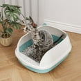 thumbnail image 2 of Cajas de arena para gatos Gatos de interior Bandeja de arena para mascotas  Orinal Gato Color Azul L Yuyangstore Bandeja de arena para gatos, 2 of 8