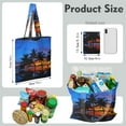 thumbnail image 2 of Reusable Canvas Tote Bag – Tropical Palm Tree Sunset Print – Vibrant Neon Aesthetic Beach Bag – Hawaiian Ocean Sunset Eco Tote – Boho Minimalist Summer Bag for Women, 2 of 6