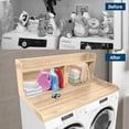 thumbnail image 3 of 2 Tier Washer Dryer Countertop with Shelf, 54x27.5 Inch Waterproof Wood Laundry Room Topper, Large Washer and Dryer Topper with Storage for Laundry Organization, Wood Color, 3 of 7
