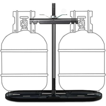RVPNR RV Dual Propane Tank Cylinder Rack for Camper and Travel Trailer for 20lb Tanks, Black,