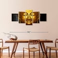 thumbnail image 3 of Elephant Stock Large Buddha Face Wall Art - Horizontal Multi Panel Canvas - 5 Pieceliving Room Wall Decor - Photography Religion And Spirituality Multi Panel - Black And Gray Decor - 80" x 36", 3 of 8