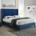 thumbnail image 2 of Better Home Products Amelia Velvet Tufted Queen Platform Bed in Blue, 2 of 6