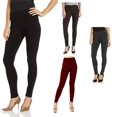 thumbnail image 2 of Anna Women's Sexy Seamless Fleece Lined Plus Size Solid Thermal Leggings (1X/2X, Brown), 2 of 2