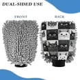 thumbnail image 2 of Microfiber Car Wash Gloves With Chenille & Polyester Terry Scratch-Free Cleaning Elastic Cuffs Cat Faces on Squares, 2 of 8