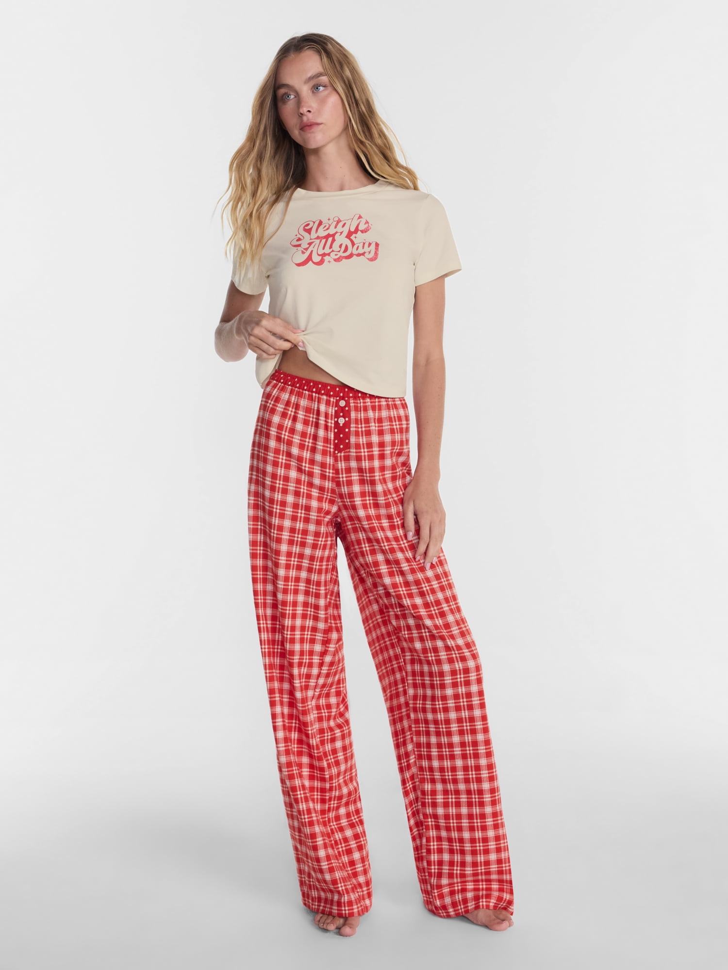 No Boundaries Print Boxer Sleep Pants, 31" Inseam, Women's XS-XXL