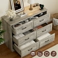 thumbnail image 4 of Vabches 6 Drawers Dresser for Bedroom, 32" Tall Wood Chest of Drawers with Charging Station , Grey, 4 of 11