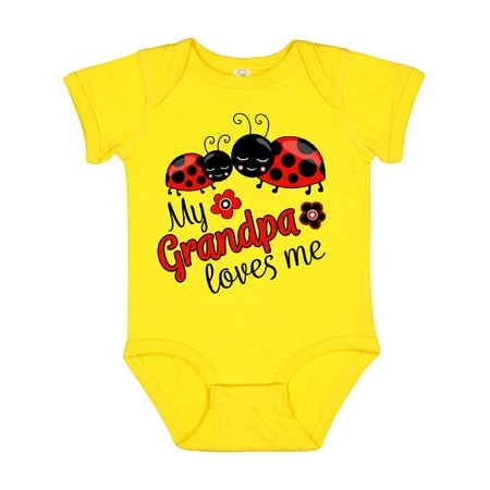 

Inktastic My Grandpa Loves Me with Cute Ladybugs Gift Baby Boy or Baby Girl Bodysuit