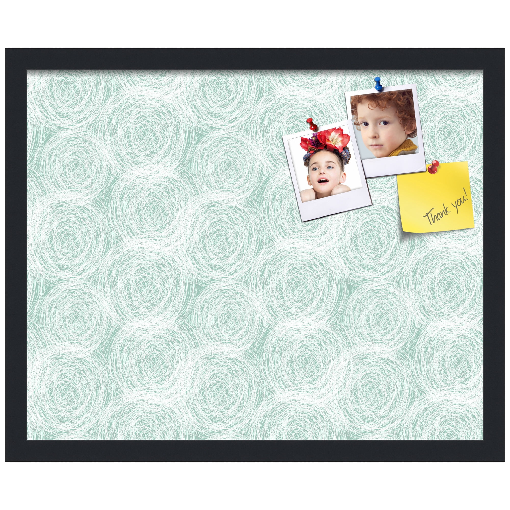 PinPix ArtToFrames 19x15 Custom Cork Bulletin Board    Poster Board Has a Fabric Style Canvas Finish, Framed in Satin Black (PinPix-1926)