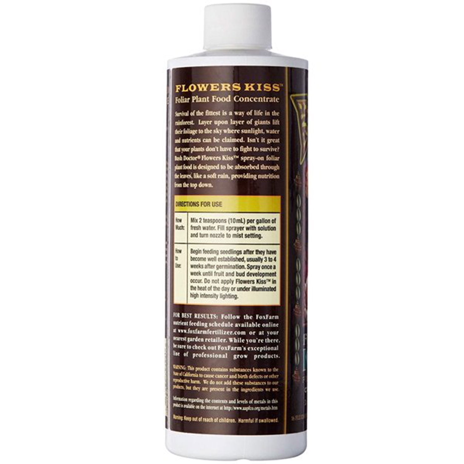 FoxFarm FX14088 Bush Doctor Flowers Kiss Spray On Plant Nutrient Food, 1 Pint