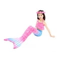 thumbnail image 6 of 【Uhome】Girls Mermaid Bathing Suit 3PCS Hot Spring Bikini Swimsuits with Fish Tail Kids Beach Costume Set 3-12Y, 6 of 8