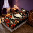 thumbnail image 5 of Homewish Death Skull Twin Sheets, Hippie Mushroom Flower Bedding, 3pcs, 1 Flat Sheet, 1 Fitted Sheet and 1 Pillowcase, 5 of 6