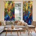 thumbnail image 4 of Blue Yellow Green Kitchen Curtain for Berdoom Living Room Cafe 72 Inch Length, Modern Abstract Gradient Aesthetic Art Tiers Curtains Light Filtering Drapes Window Treatment 2 Panels 52"Wx72"L, 4 of 9