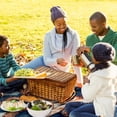 thumbnail image 6 of Fish Extra Large Canvas Picnic Blanket - Waterproof Outdoor Beach Mat with Carry Strap for Family - Foldable, Portable, and Durable - Camping, Park, and Travel - 200x200cm, 6 of 6