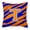 Letter T, variant on Monogram Initial T Tiger Stripe - Blue Orange Decorative Fabric Pillow