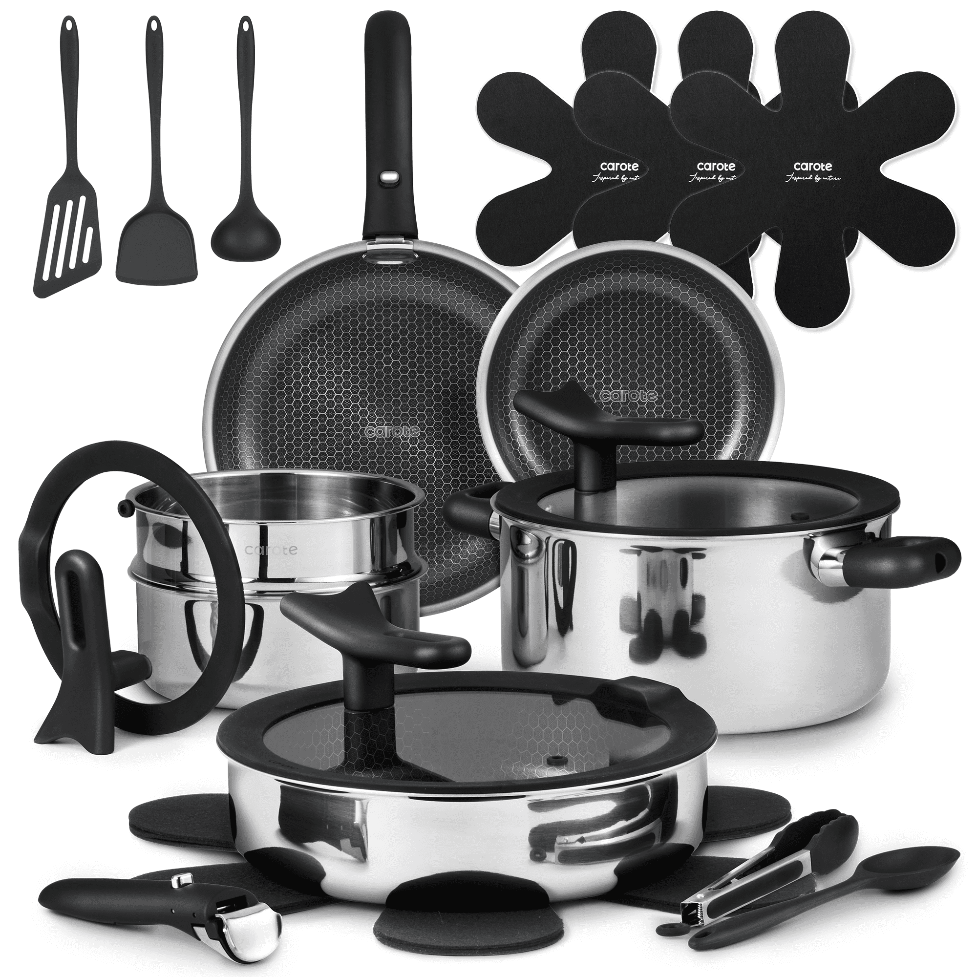 【新品未使用】ゴッサムスチール Stackmaster 調理器具 3点セット Free Shipping! Gotham Steel 15-Piece Nonstick Cookware Set