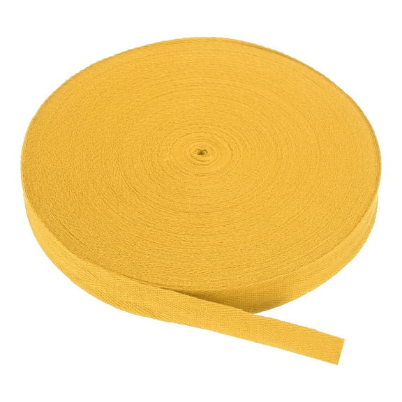 Cotton Twill Tape 1 Inch 50 Yards Cotton Ribbon Bias Binding Tape Herringbone Webbing Trim Gold
